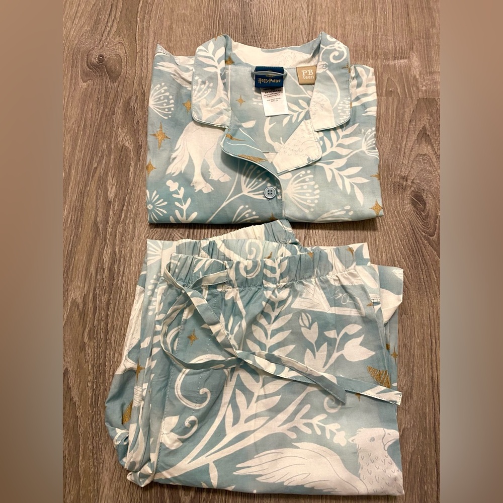 COPY - Pottery Barn Teen Harry Potter Magical Damask Pajama Set Mystic Mint Siz… - Picture 2 of 15